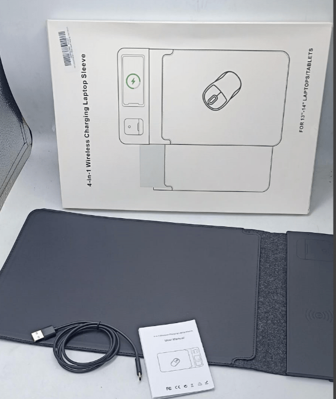 4-in-1 Wireless Charging Laptop Sleeve – Portable Workstation