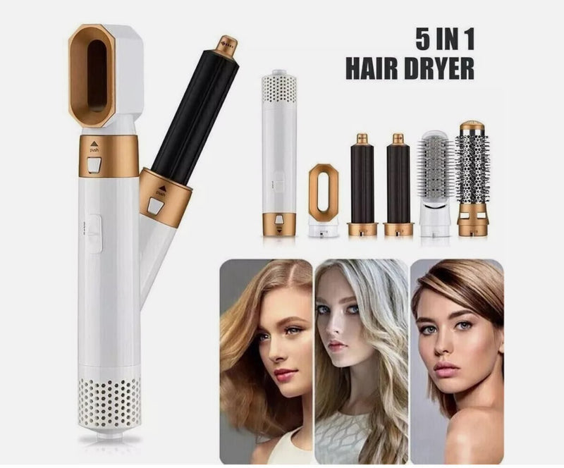 5-in-1 Hair Brush – Straighten, Curl & Style Your Hair in Minutes ✨