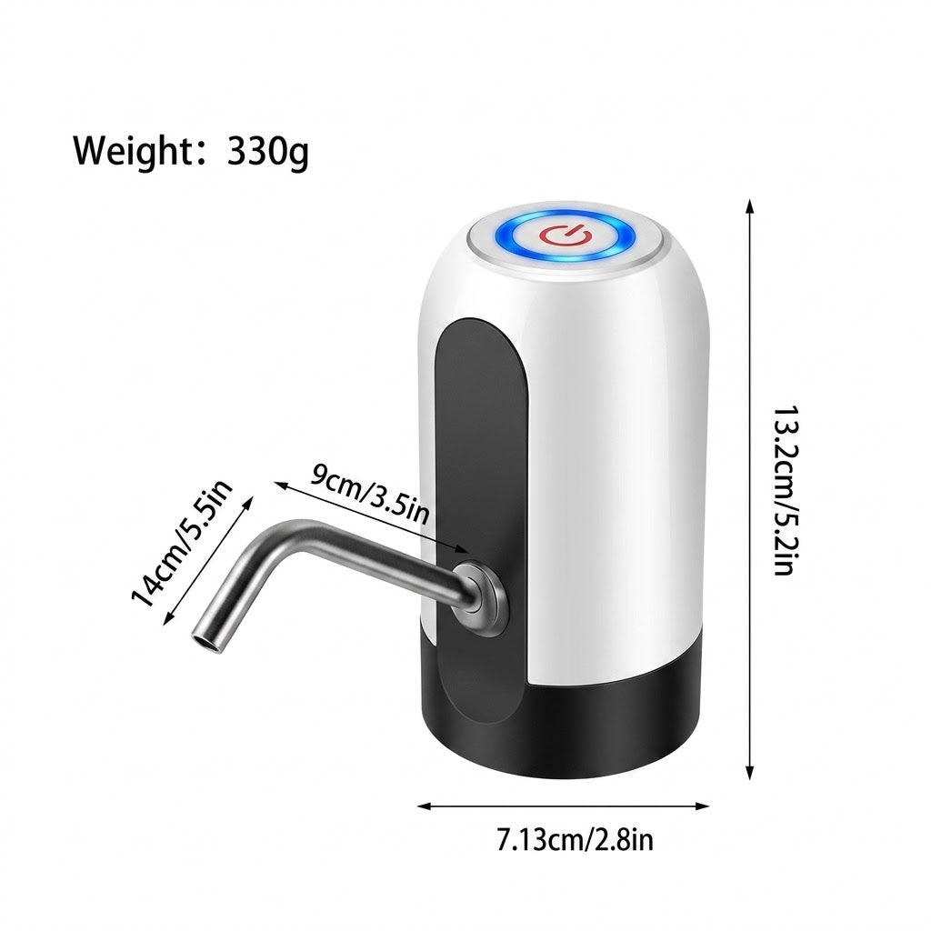 Electric Portable Water Dispenser Pump – One-Touch USB Rechargeable Water Bottle Pump