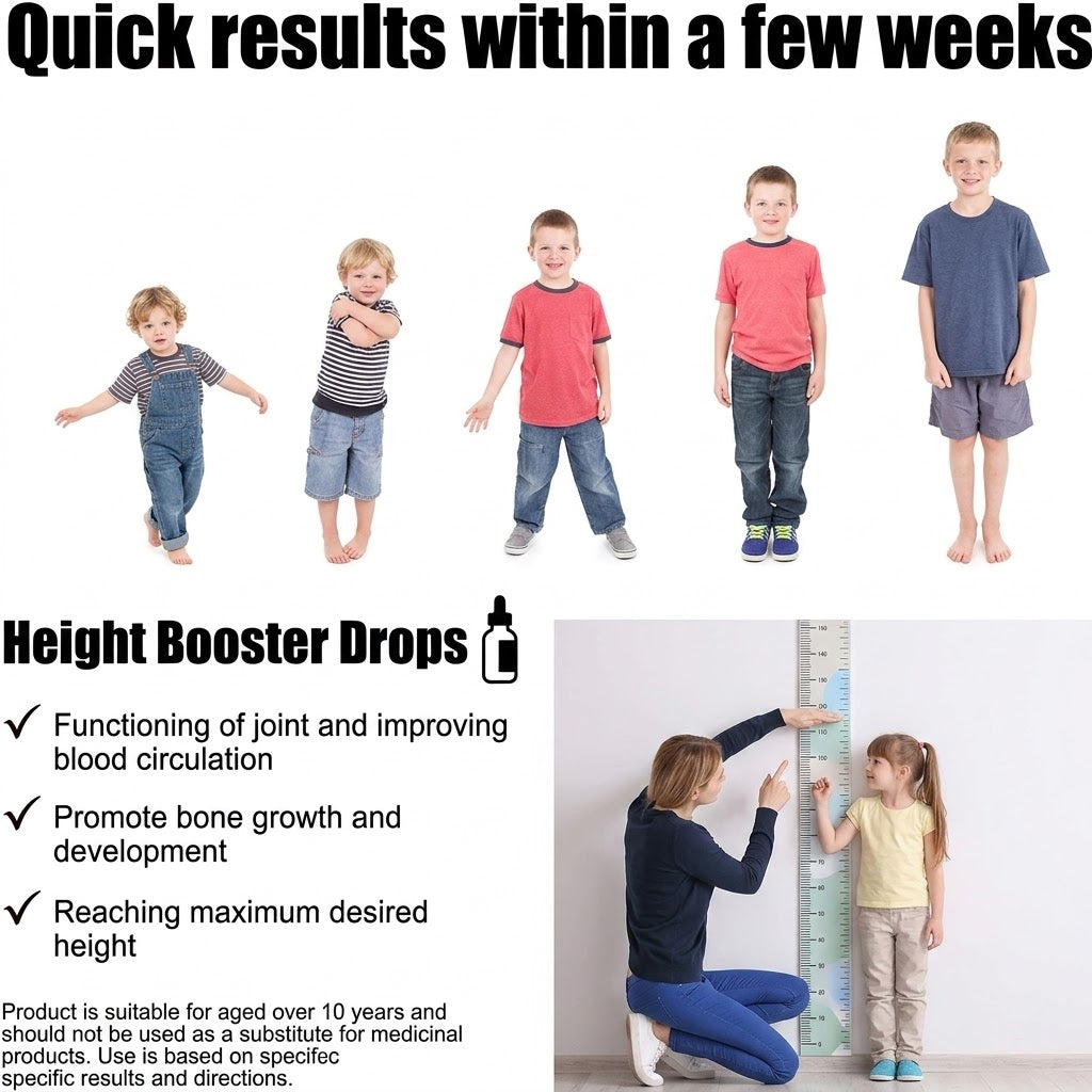 Height Booster Drops 30ml – Kids’ Daily Growth & Bone Support Formula