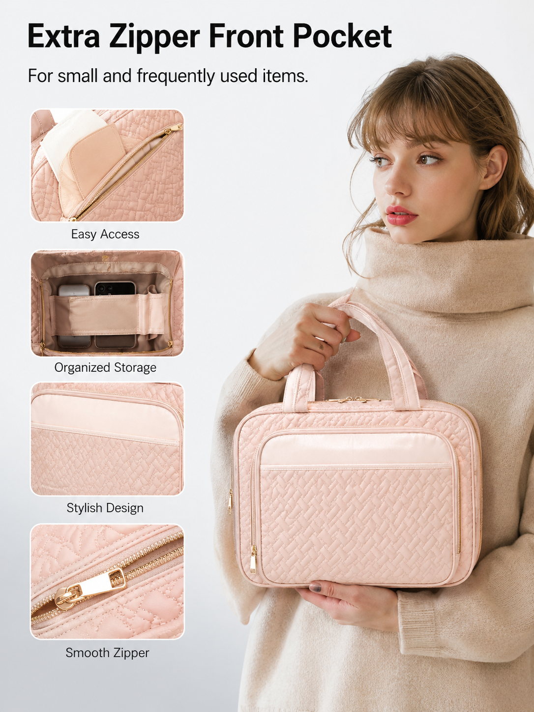 Large Hanging Travel Cosmetic Bag – Waterproof Multi-Compartment Organizer