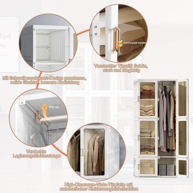 Foldable Modular Portable Wardrobe – Smart Space-Saving Storage Solution