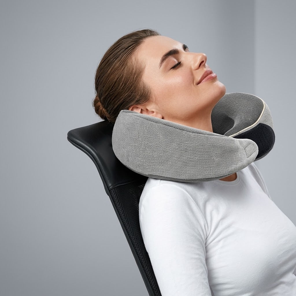 Premium U-Shaped Travel Sleeping Pillow – 360° Neck Support with Eye Mask & Earplugs