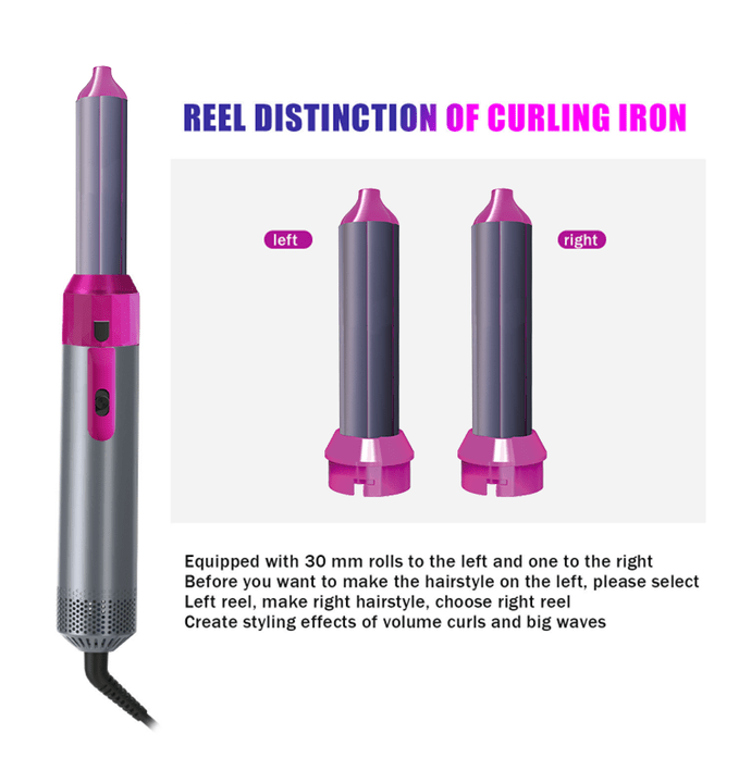 5-in-1 Hot Air Brush – Hair Dryer, Straightener, Curler & Volumizer
