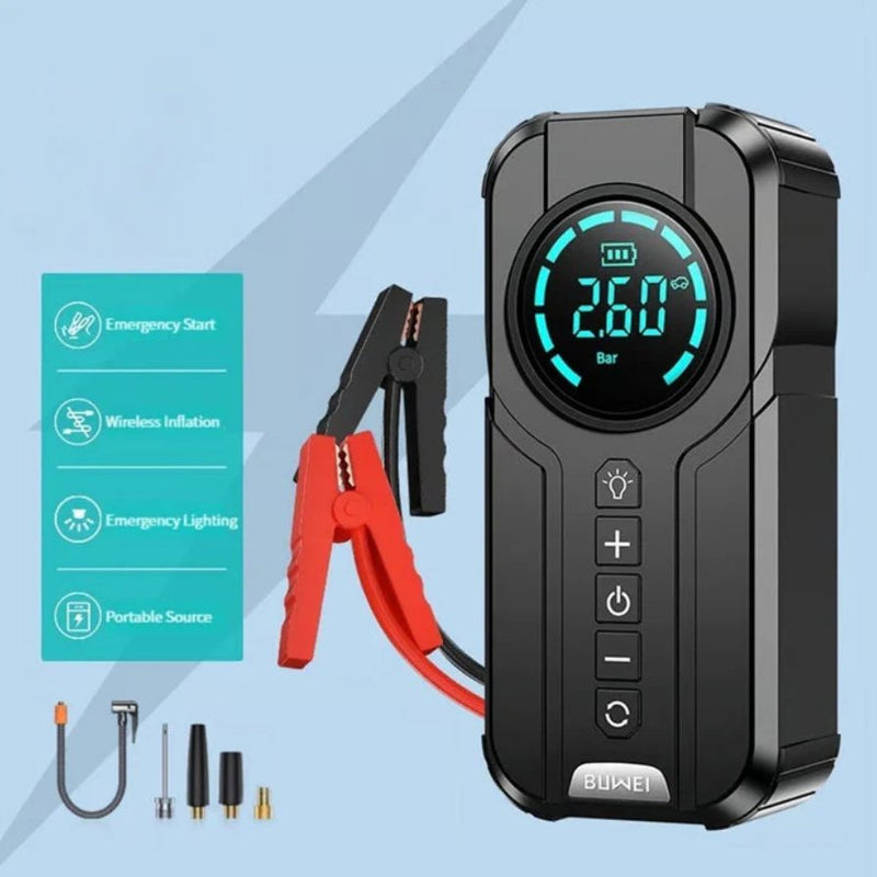 Denx Jump Starter With Air Pump – 150 PSI Portable Car Emergency Power Kit