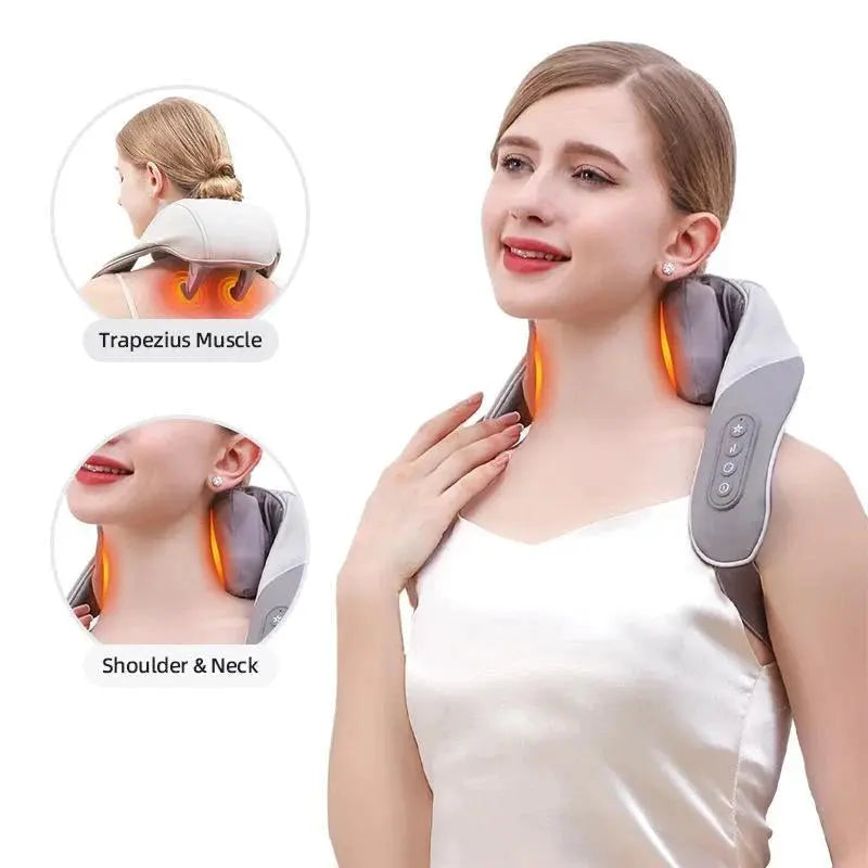 Smart Cordless Neck, Shoulder & Body Massager — Deep Tissue Kneading (35% OFF)