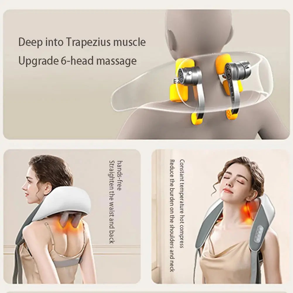 Smart Cordless Neck, Shoulder & Body Massager — Deep Tissue Kneading (35% OFF)