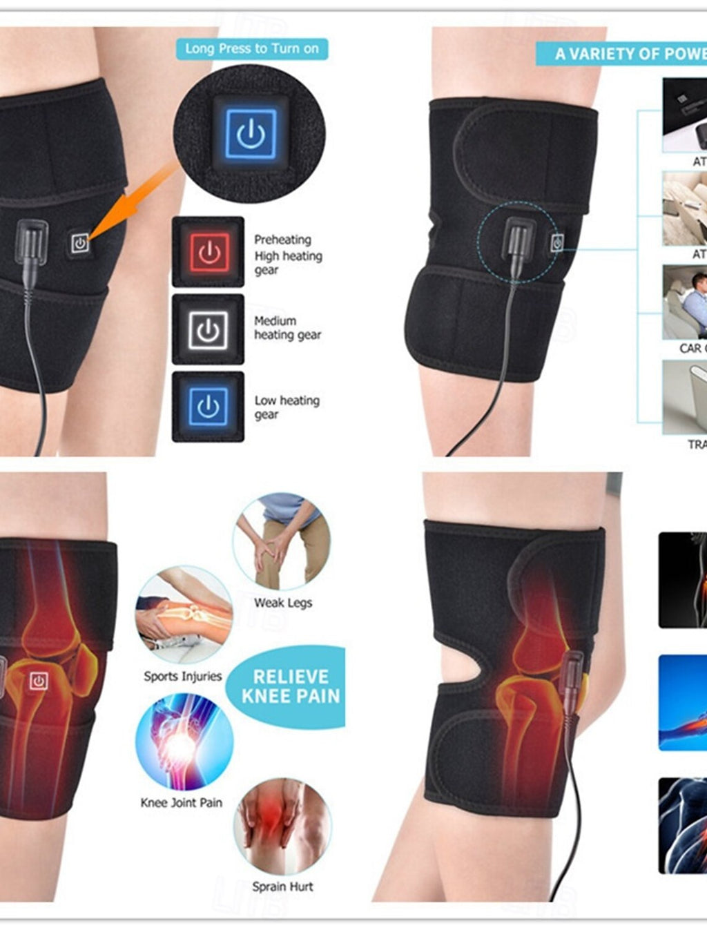 Electric Heating Knee Pad – Instant Relief for Knee & Muscle Pain with Cold Therapy Mesh (35% OFF)