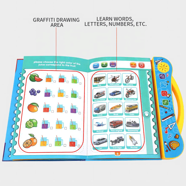 Interactive Phonics Learning Book for Kids – Talking Sound Book with Educational Games & Learning Pen | 3+ Years