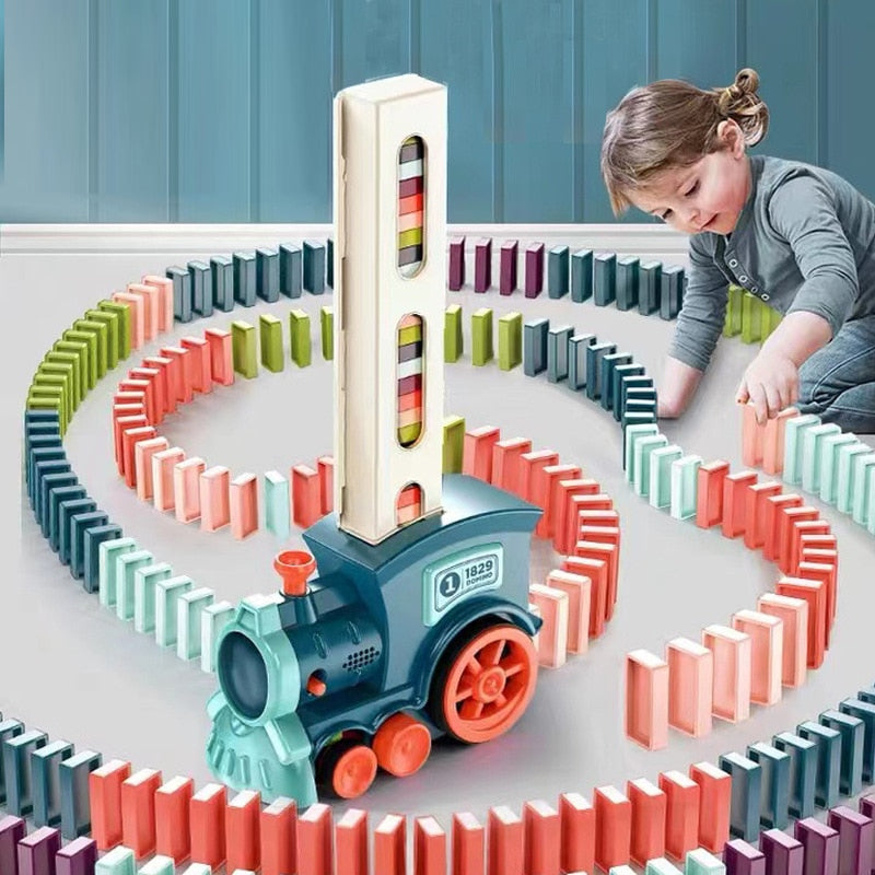 Domino Train Toy – Automatic Domino-Laying Train for Kids | 35% OFF + COD