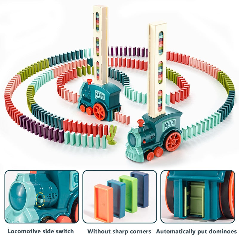 Domino Train Toy – Automatic Domino-Laying Train for Kids | 35% OFF + COD