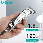 VGR Rechargeable Hair & Beard Clipper – Professional Grooming Trimmer for Men | Portable & Cordless
