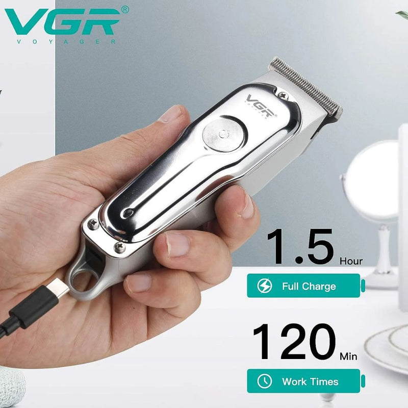 VGR Rechargeable Hair & Beard Clipper – Professional Grooming Trimmer for Men | Portable & Cordless