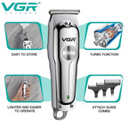 VGR Rechargeable Hair & Beard Clipper – Professional Grooming Trimmer for Men | Portable & Cordless