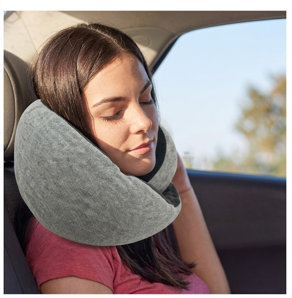 Premium U-Shaped Travel Sleeping Pillow – 360° Neck Support with Eye Mask & Earplugs